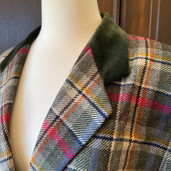 Clementino Peter Hahn Wool Blazer Jacket Tartan Plaid Women's 16/18/1X Petite - Picture 4 of 9